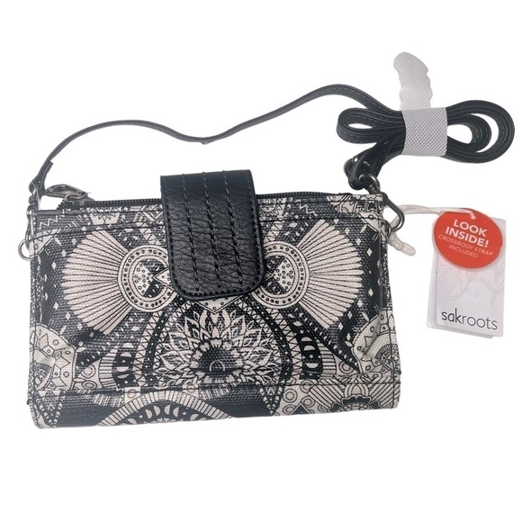 Sakroots Olympic Black Spirit Desert Smartphone Wristlet Wallet‎ Crossbody - Picture 1 of 5